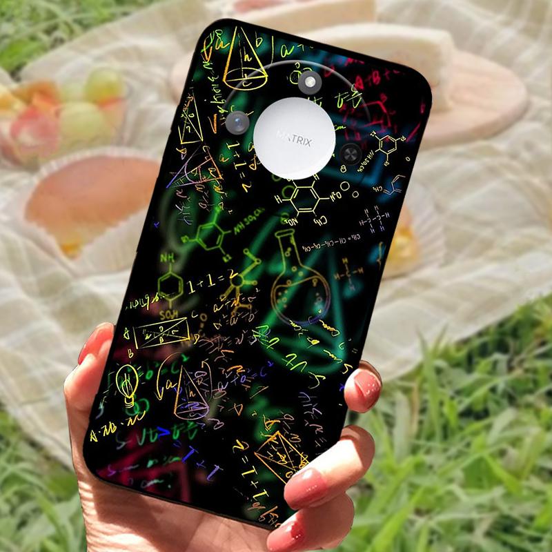 For Huawei Honor X60 Case Flowers Painted Cover Black Silicone Soft TPU Phone Case For Honor X60 Protective Shell Bumper