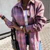 Autumn and Winter Women's Loose Casual Retro Plaid Long Sleeve Shirt Jacket