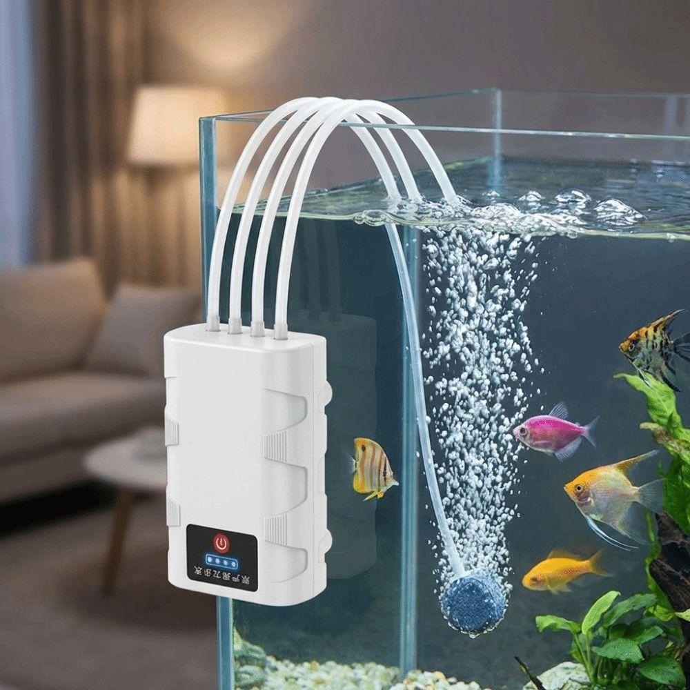 USB Rechargeable Fish Tank Air Pump High Air Flow Aquarium Aerator Outdoor Use
