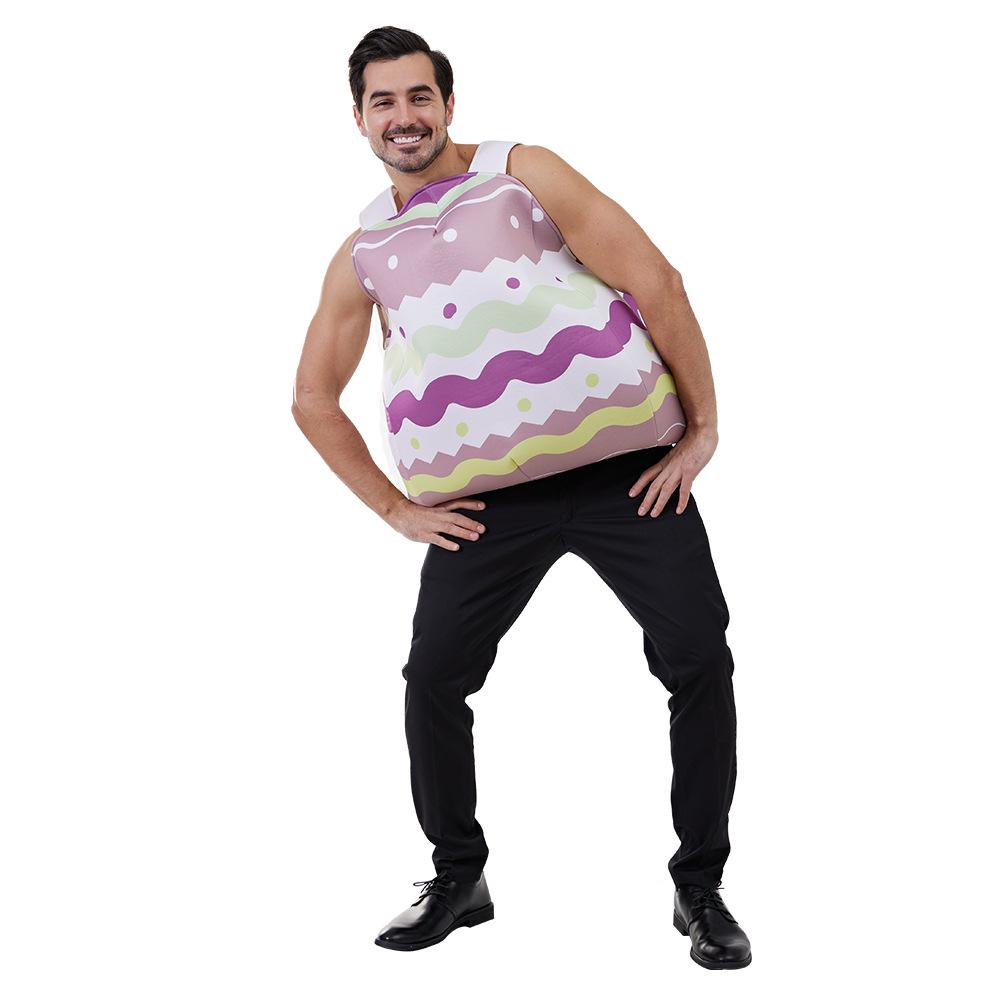 

Halloween Painted Eggshell Costume For Adult Easter Funny Couples Food Costume Halloween Carnival Party Unisex Outfit One size fits all