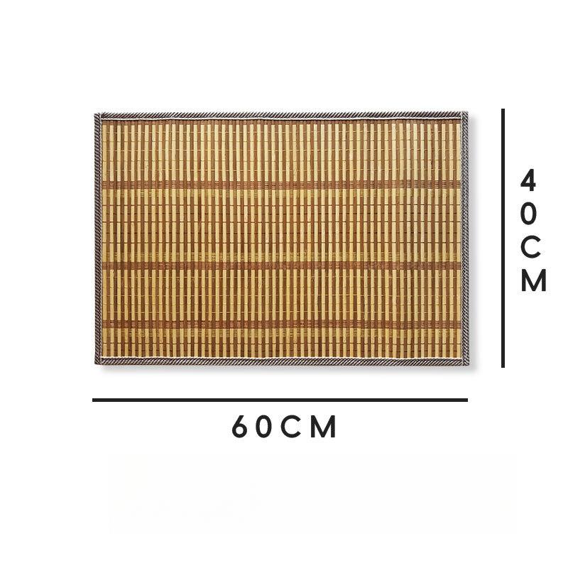 

Woven Oval Placemat Nordic INS Bamboo Table Mat with Edge Binding, Heat-Resistant Dining Pad Home Restaurant Western Cuisine As Picture Show