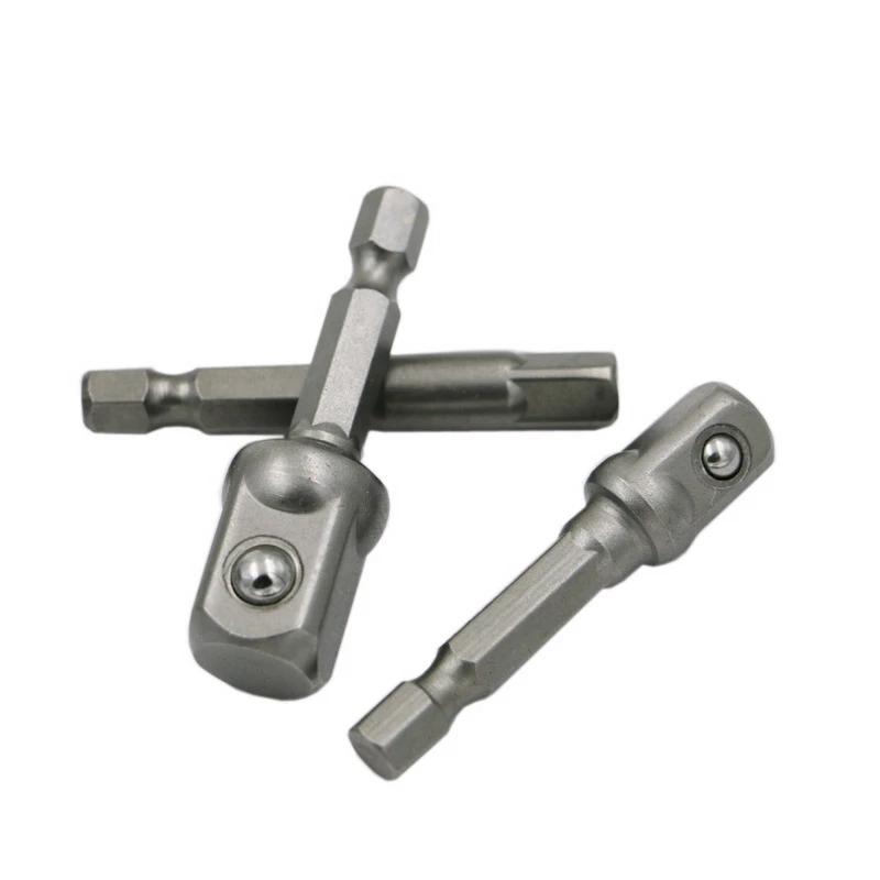 Adapter Socket Silver Socket Socket Adapter 1/4 3/8 1/2 Power Tools 1/4''(6.35mm) 3/8''(9.5mm) 50mm Chrome Vanadium Steel