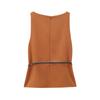 Fashion Style 2024 Autumn New Women's Clothing Casual Silm with Belt Stretch Sleeveless Tops 8698777