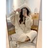 Fluffy Winter Pajamas for with Hood and Plus Sizes and Perfect for Fall and Cute, Women, Gloves. Available. Thick, Warm, Stylish. Winter.