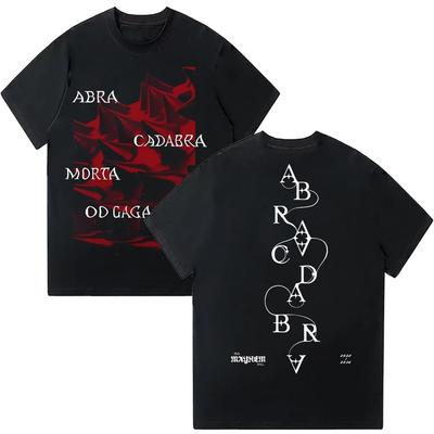 Koszulka z kapeluszem Abracadabra Męska Odzież Krótki rękaw Okrągły dekolt Kreatywny top Damska Bawełna Wysoka jakość Koszulka Streetwear