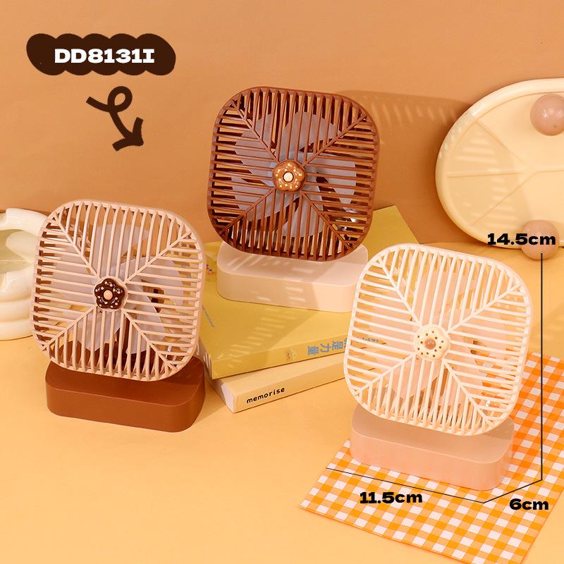 

Cartoon USB Rechargeable Desk Fan with Light for Dorms and Offices Color Note