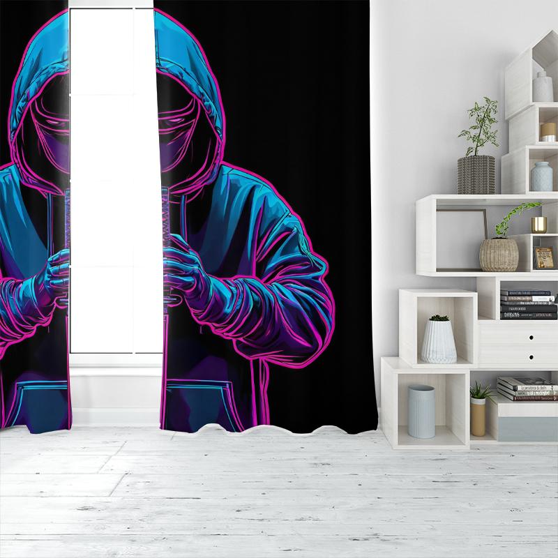 Social Gamer- Printed Curtains - Living Room, Study Private Curtains Curtains, Curtains for Living Room, Curtains Bedroom,
