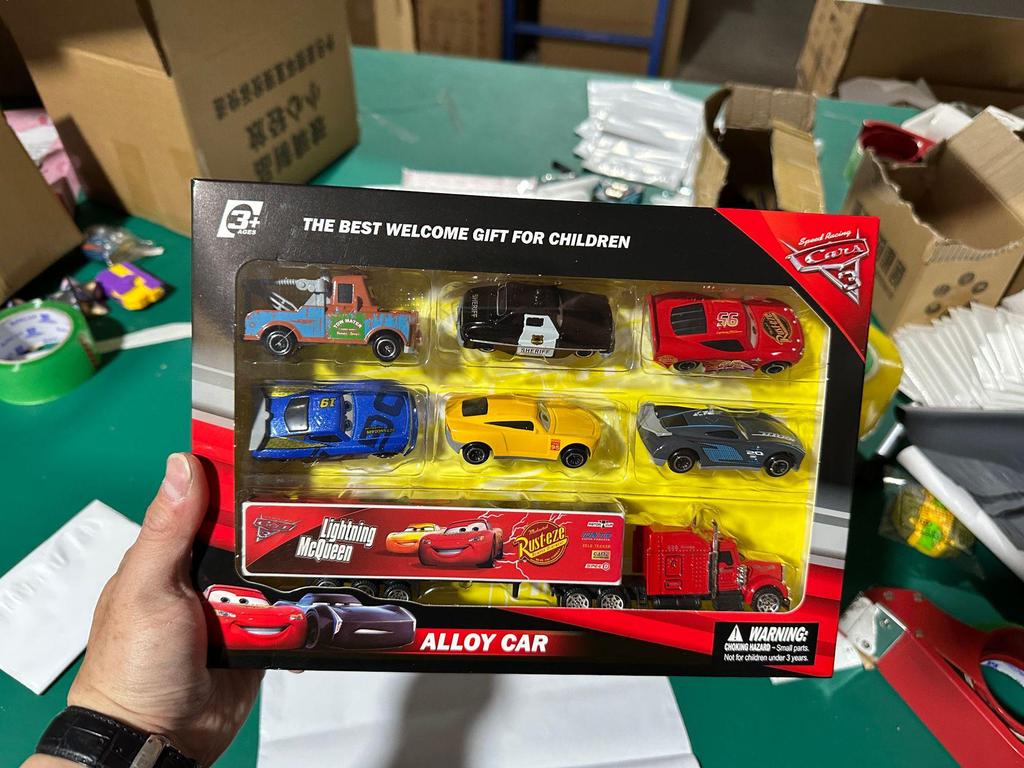Cars 3 Lightning McQueen & Storm Alloy Toy Set - Black, Mater Edition, Kids' Gift