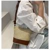 Women Handmade Woven Small Single Shoulder Crossbody Bucket Bag For Daily Beach Use
