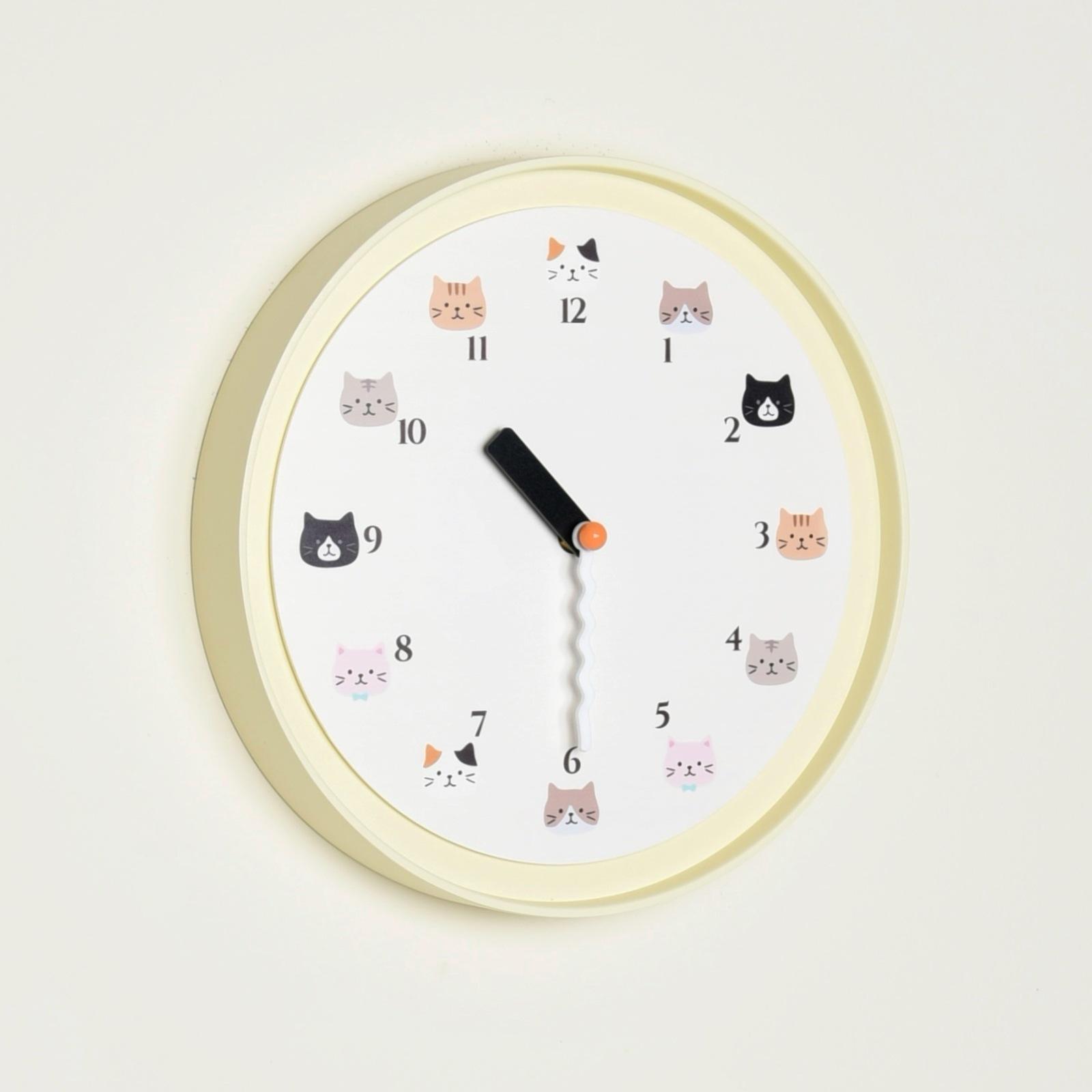 

Кремовый стиль Кот Мультяшные Настенные часы Бесшумные Модные Простые Персонализированные часы Стиль Инс Cat Cream Yellow - 30 × 30cm-9