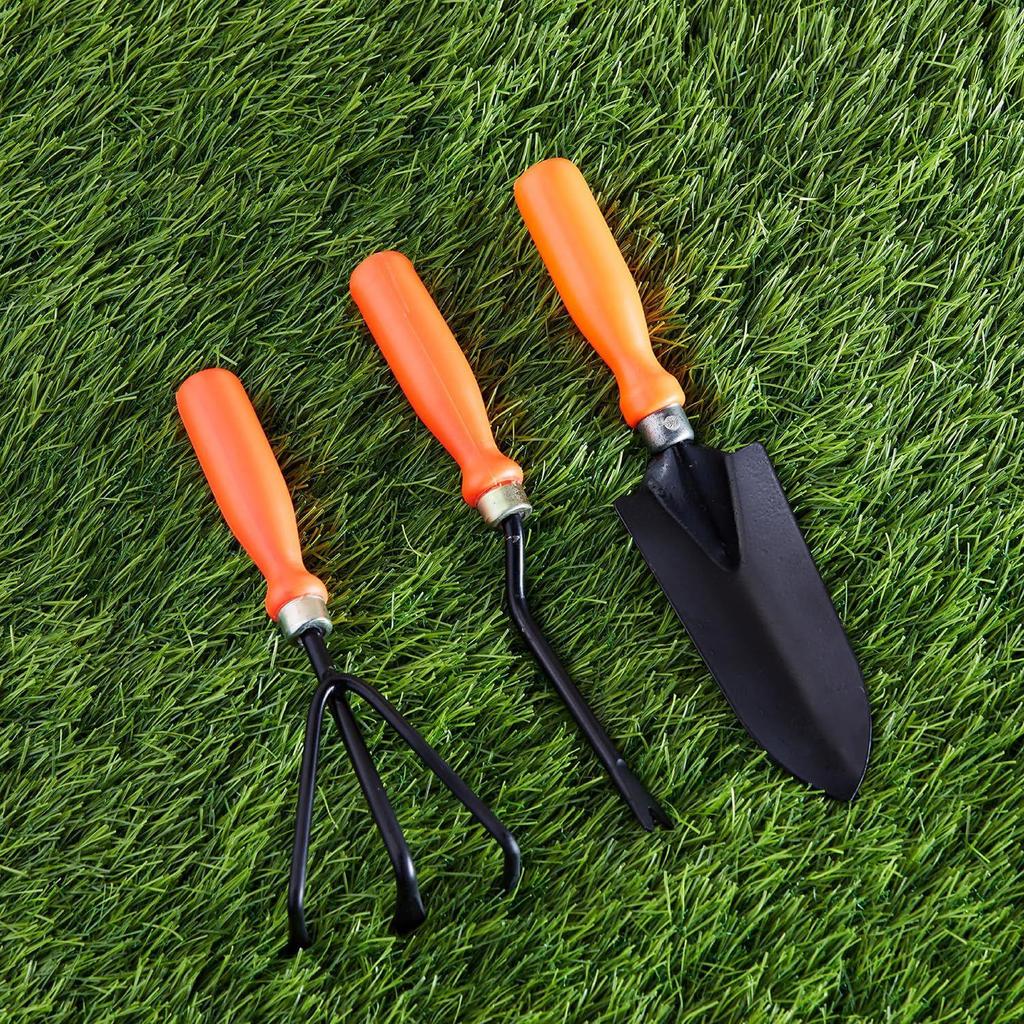 3-delars trädgårdsredskap | Stor spade, kultivator, ogräsrensare | Tillbehör för terrassodling