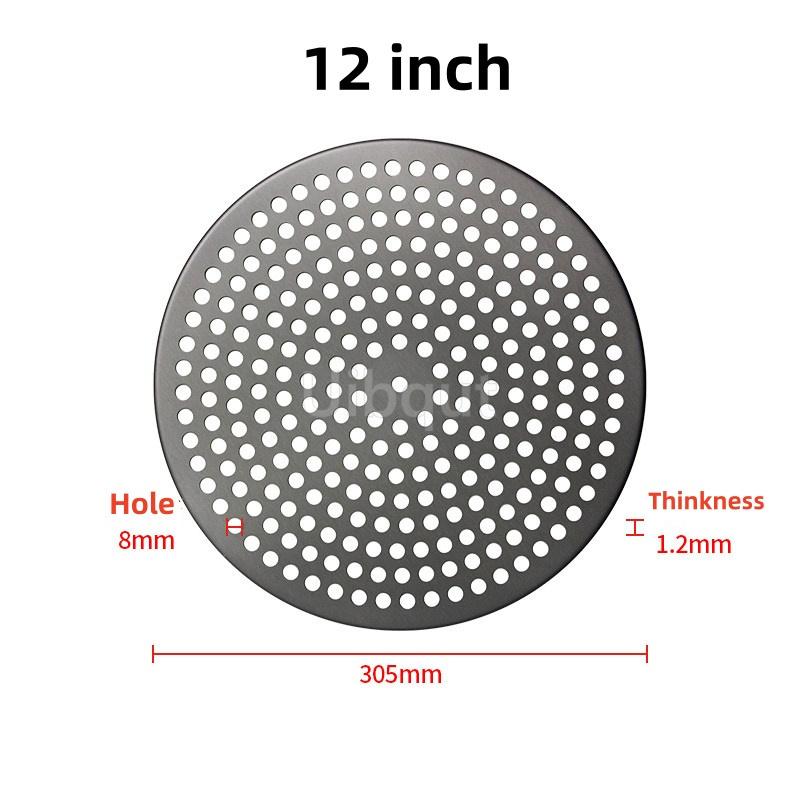 8 9 12 Inch Perforated hole cold round Pizza Pan Nonstick Baking bread cake Oven Crispy Bottom Pizza Making Thickened tray