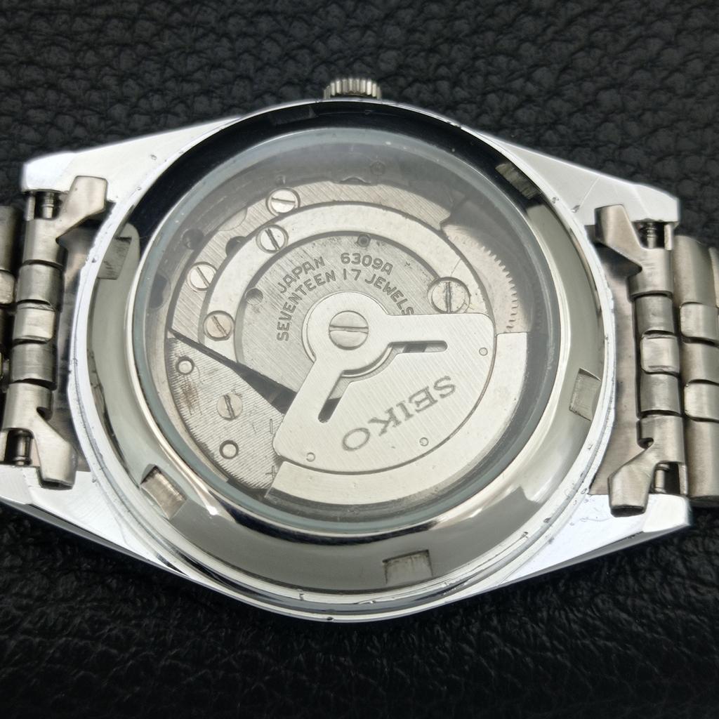 VINTAGE SEIKO 5 AUTOMATIC 6309A REFURBISHED JAPAN MENS SILVER WATCH A442837-1
