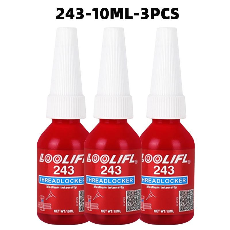 243 Medium Strength Blue Threadlocker 10ml 50ml, Anaerobic Adhesive Anti-Loose Sealant for Nuts Bolts Screws Fastening & Anti-Vibration