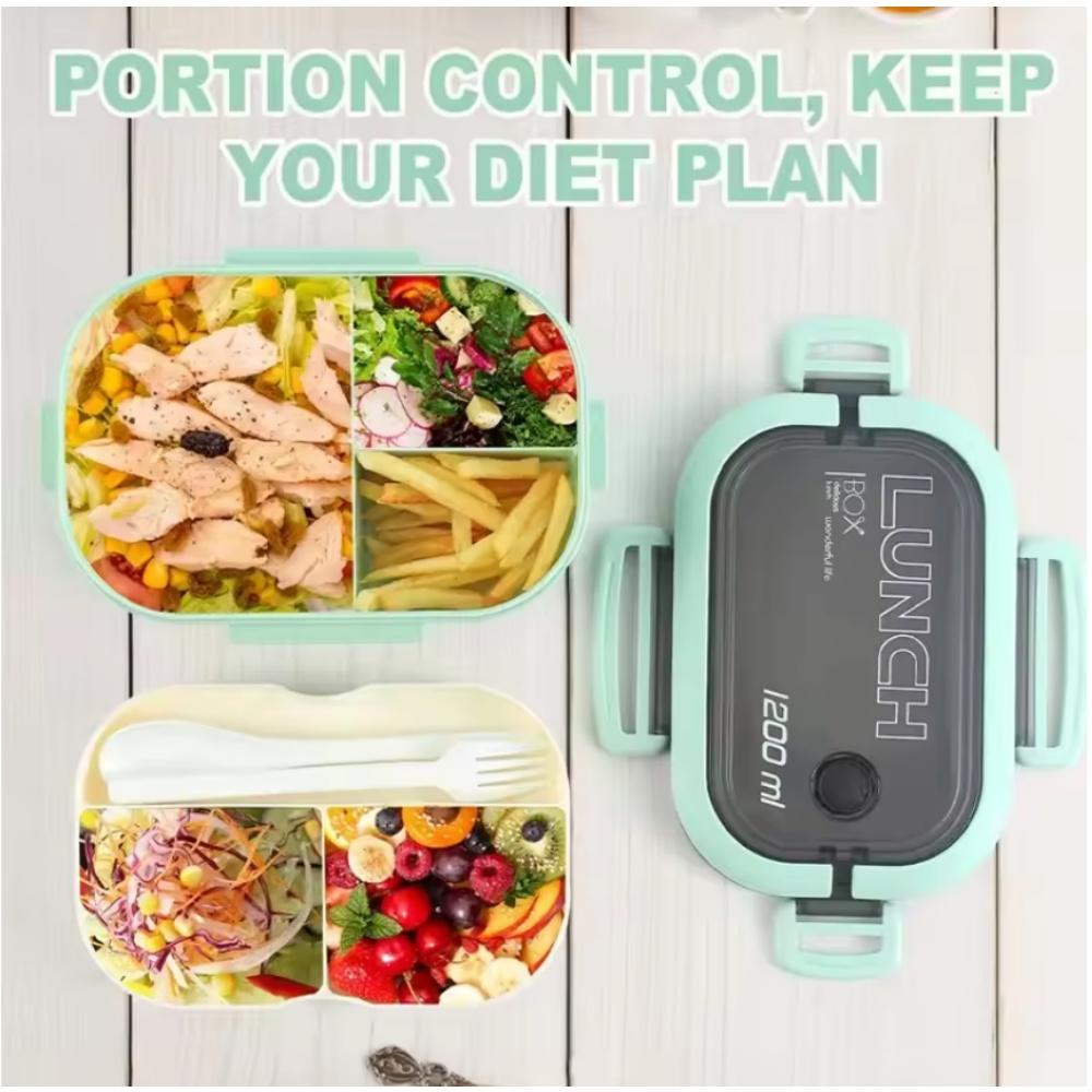Double-layer Lunch Box Portable Compartment Fruit Food Box Microwave Lunch Box With Fork And Spoon Picnic Fresh Box