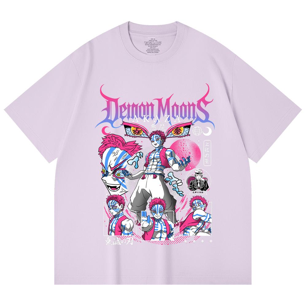 230 Gsm 100% Cotton Demon Slayer V31 Akaza Print Unisex Heavy Cotton T Shirt