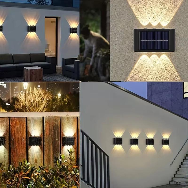 Duvara Monte Edilen Güneş Enerjili LED Işık Su Geçirmez Bahçe Dekoratif Atmosfer Işığı Evden Elektrik Gerektirmeyen
