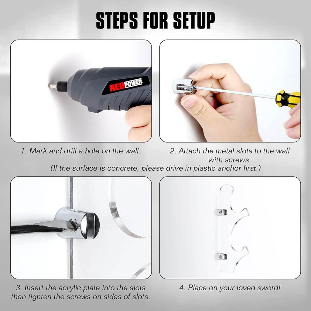 Versatile Wall Mount Display Stand Holder Clear Bracket Collection Rack Wall Mounted Display Rack for Sword Collection