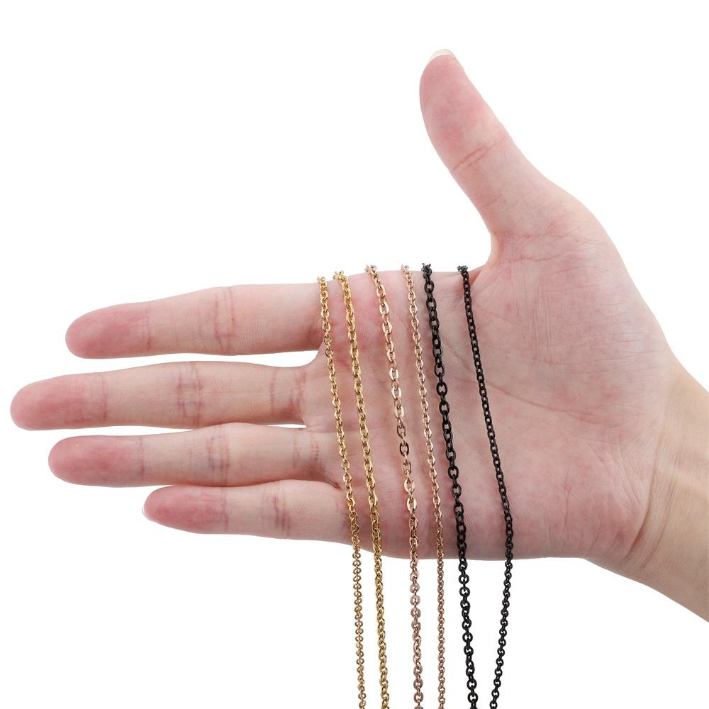 2-5m/Lot 1.2-3.0mm Stainless Steel Necklace Chains Gold Color Bulk Chain for DIY Jewelry Finding Making Accessories Supplies