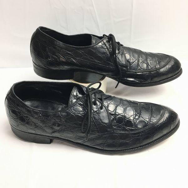 1950s60s Rare Vintage Edwin Clapp Embossed U-Tip Shoes Black Size 10 27.528.0(USED)