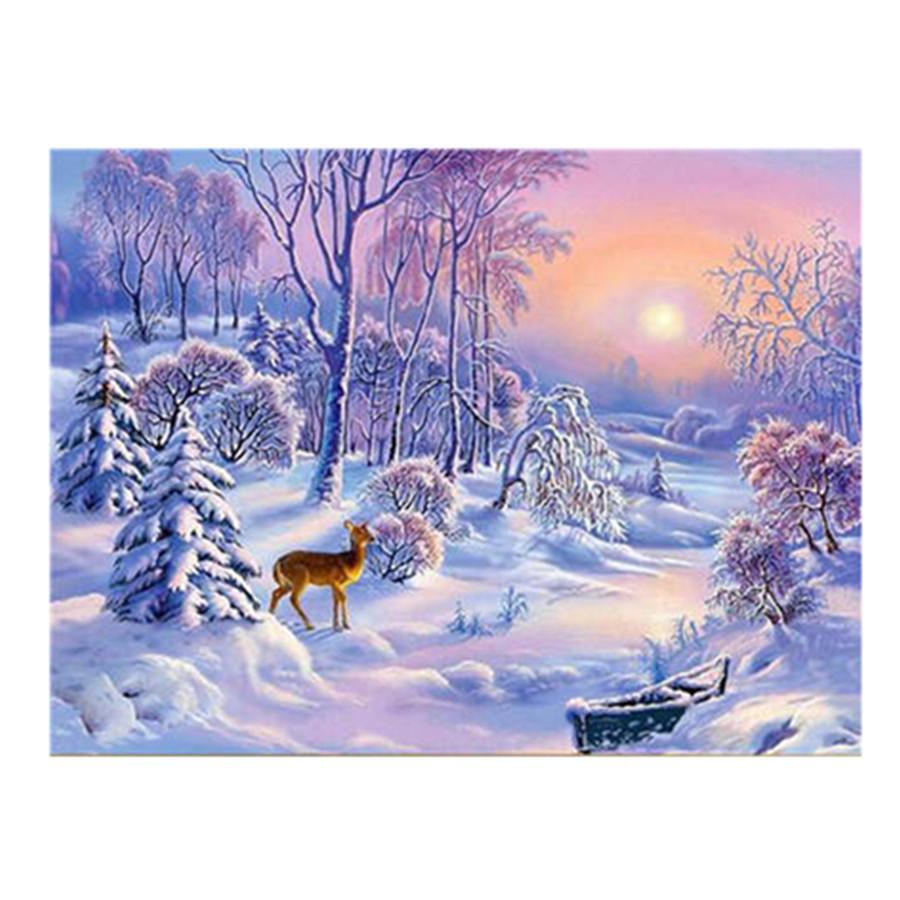 Full Drill Snow Night DIY 5D Diamond Painting Winter Scene Embroidery Home Decor Full Drill Snow Night DIY 5D Diamond Painting Winter Scene Embroidery Home Decor
