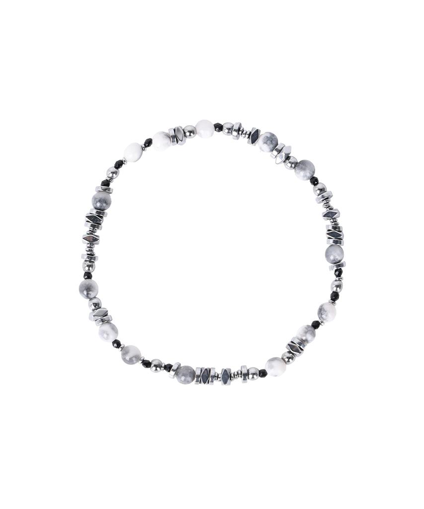 Noise Garment Multi-Stone Bracelet - White Black