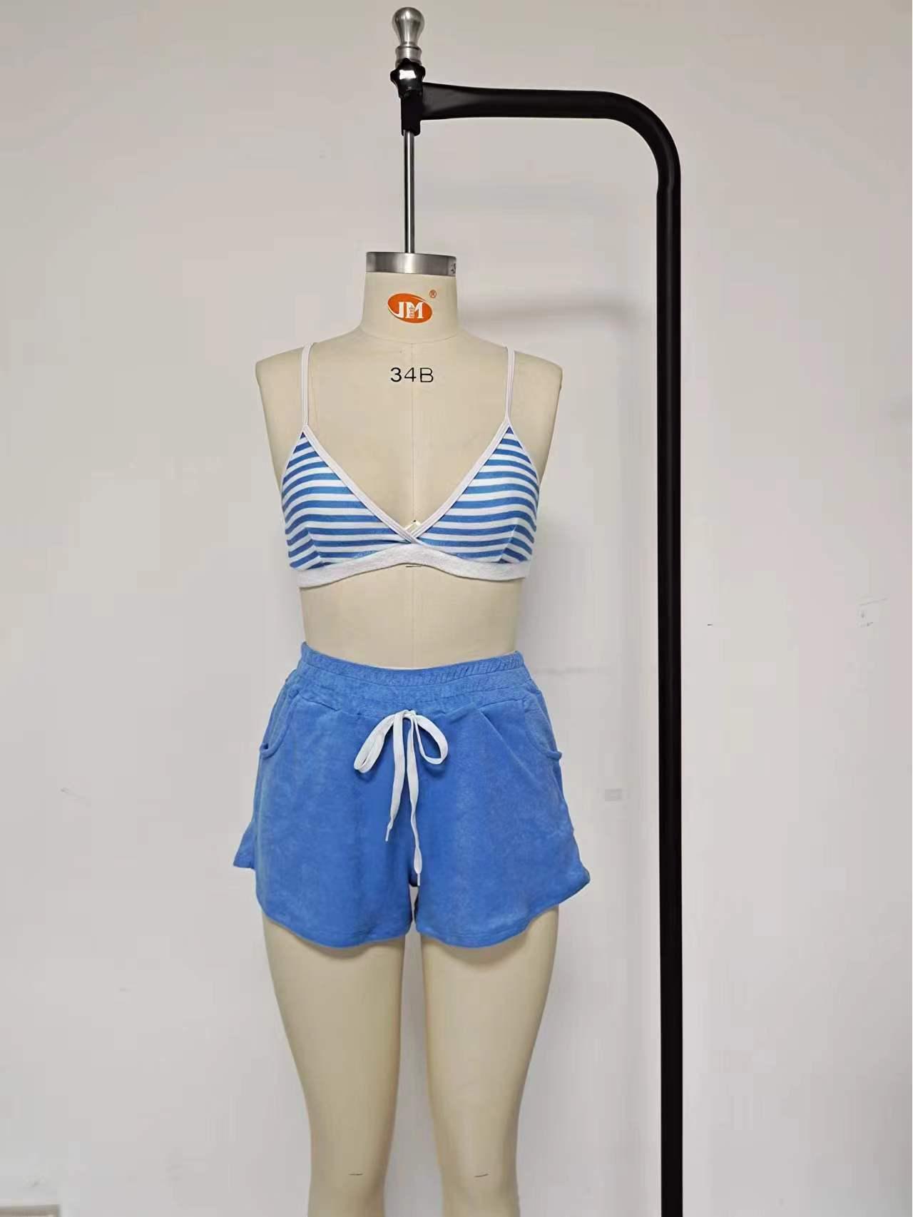 

Новый купальник-бикини из трех частей в полоску, 2024, для трансграничной торговли Large