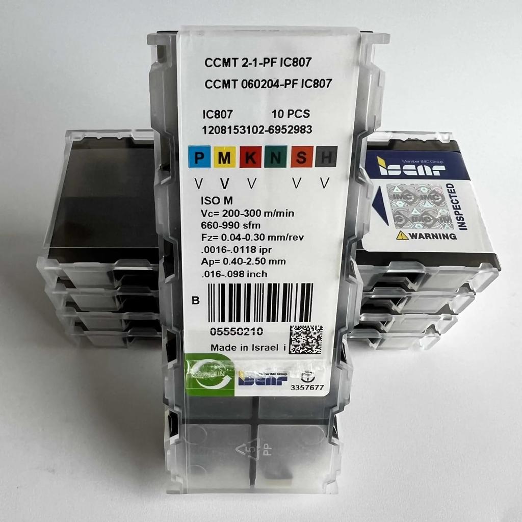 CCMT060204-PF IC807 / Inserti in Carburo Indexabili Industriali 10 PZ