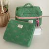 Green Fruit Bow Cosmetic Bag High Value Travel Cosmetics Portable Contrasting Color Portable Storage Bag Wash Bag