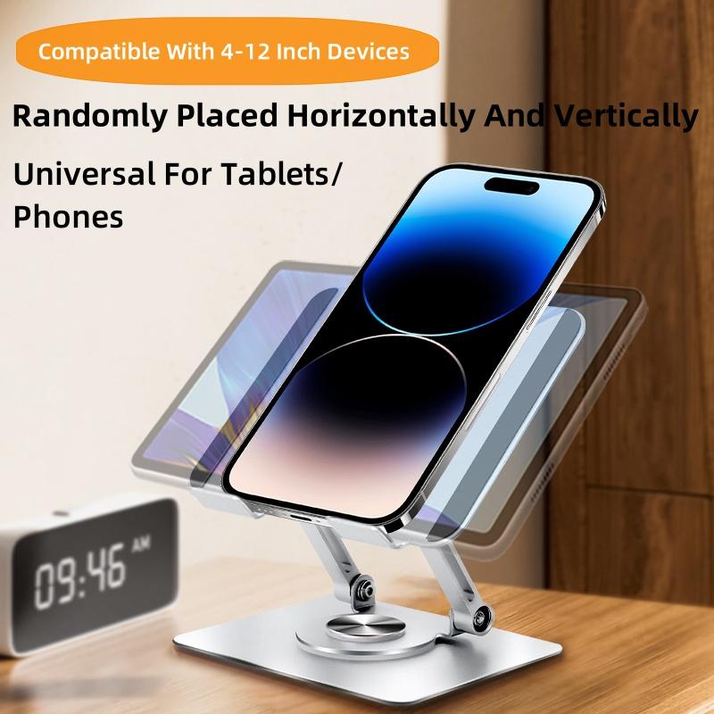 P2042 Foldable Tablet Stand Holder Alloy Steel 7-12 inch Tablet PC Desktop Mount for Hands-Free Use
