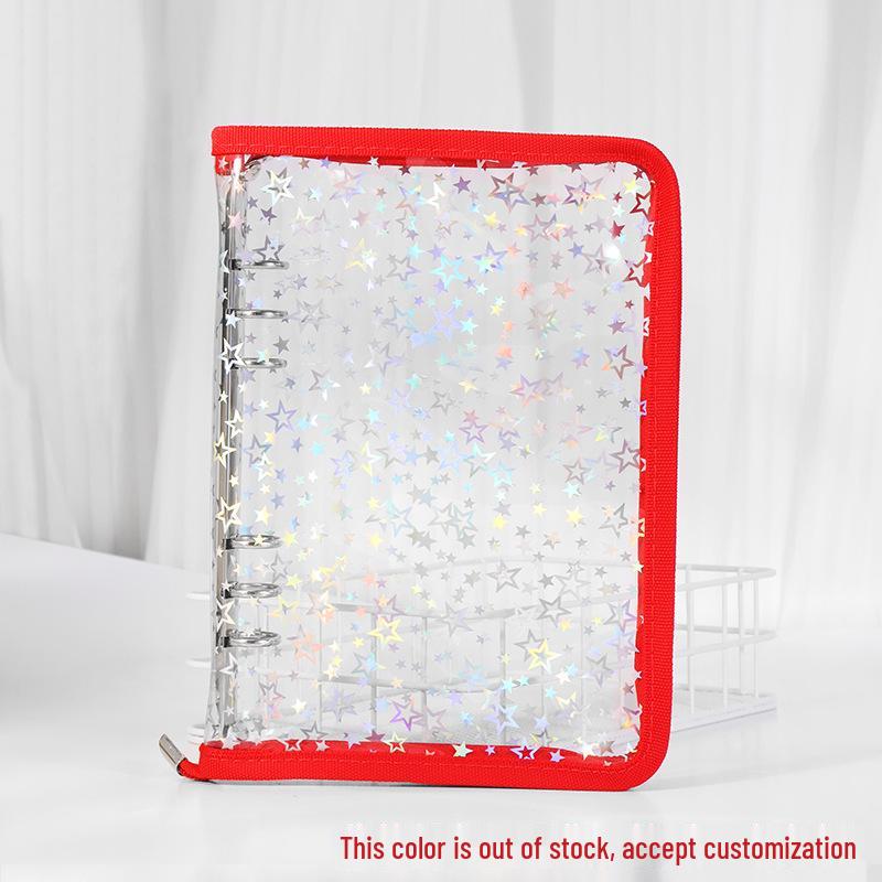 A5 Transparent PVC Ring Binder Notebook Planner, 6-Hole Photo Album with Removable Cover (A6 Compatible)