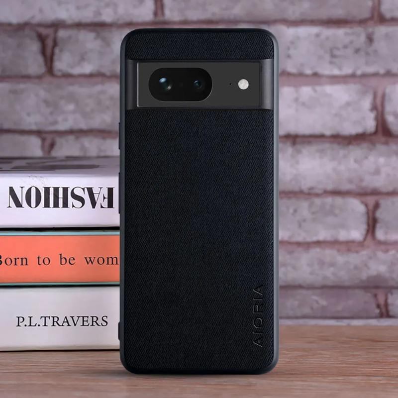 Veske til Google Pixel 8 7 6 Pro 8A 7A 6A 5 5A 4A 4 XL 5G Luksus tekstil Skinnskinn myk TPU hardt telefondeksel Funda for google pixel 8 deksel capa