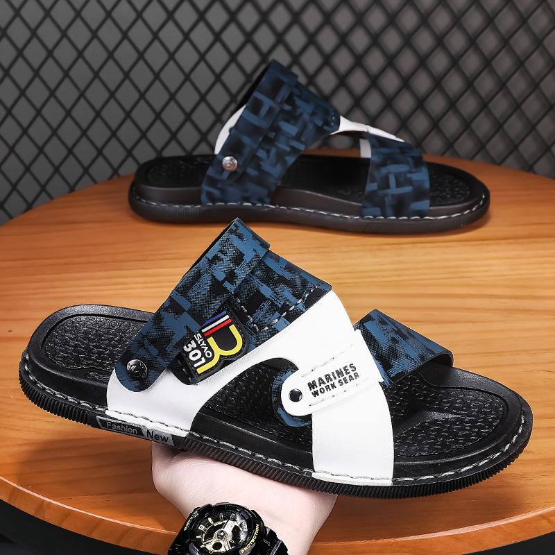 Fashion Mens Slippers Summer Casual Shoes Beach Sandals Outdoor Slides Walking Comfort Leather Luxury Designer Fashion Lightweight