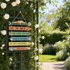 Garden Rules Hanging Sign, Spring Wooden Welcome Door Sign for Front Door, Rustic Farmhouse Wall Plaque for Porch Yard Gardening Shed Decoration