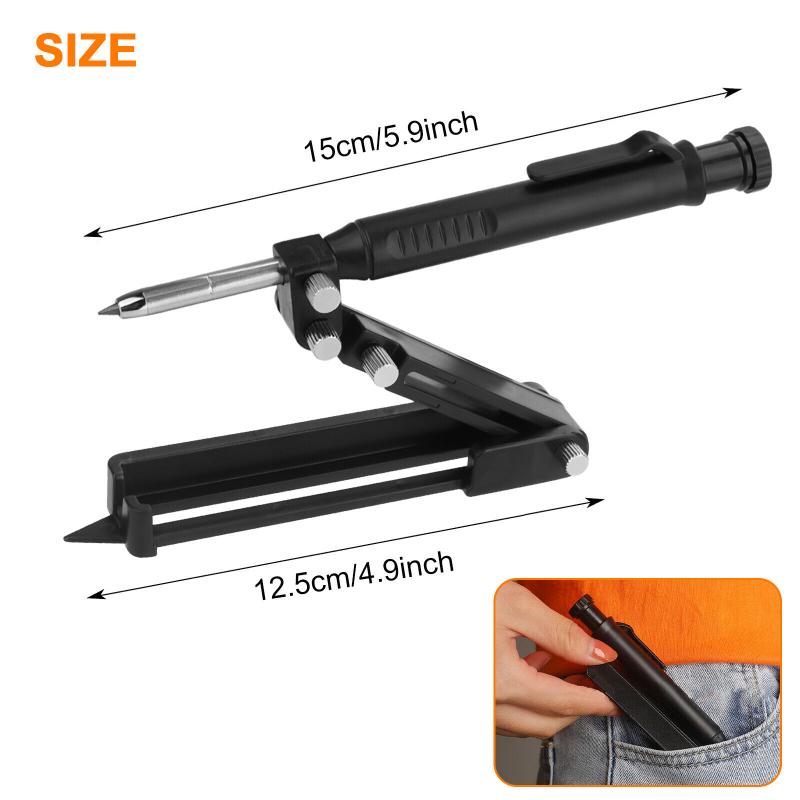 Scribing Pencil Tool Portable Lightweight Adjustable Clip Design Multifunctional Woodworking Profile