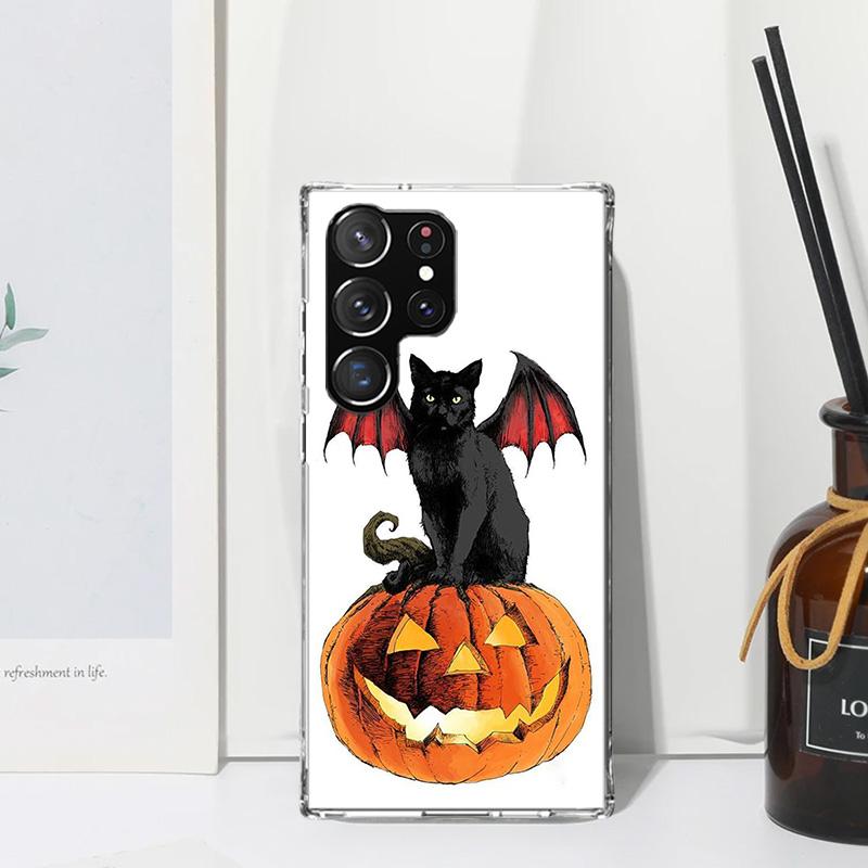 Kitten Cat Christmas Pumpkin Phone Case For Samsung Galaxy S25 S24 S23 S22 Ultra S21 FE S20 Plus S10 + S10E Art Fundas Back Cove