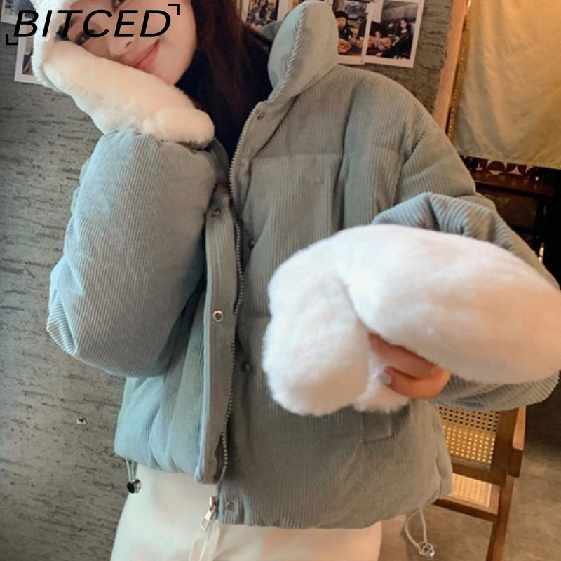 BITCED Down-Filled Cotton Jacket: Petite Niche & Distinctive Quilted Coat for Women Autumn/Winter High-Waisted Short Cotton Jacket