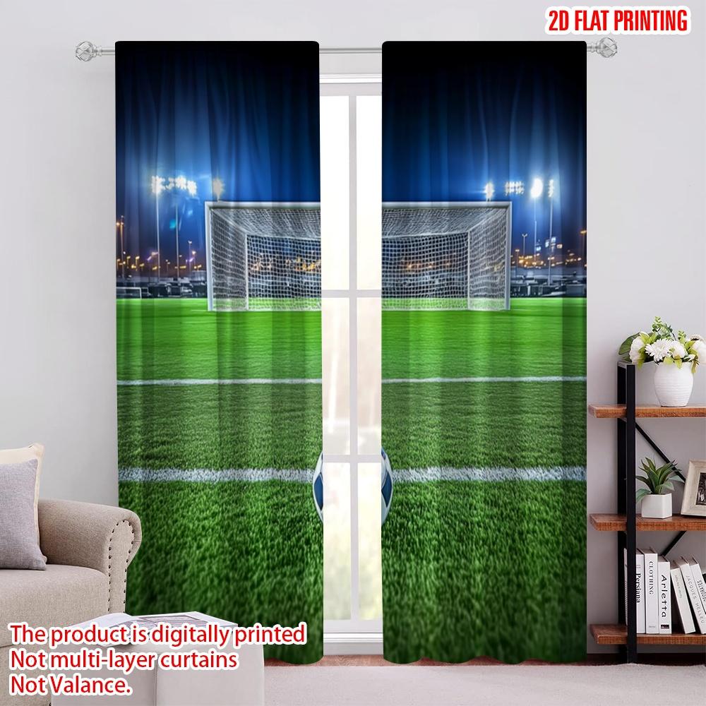 

2pcs,2D plane printing Curtains Goal Ready Polyester Woven (without rod) All Seasons Ldeal for Season Home Decor for Living Room 52.50 × 116.00 cm 2 pcs