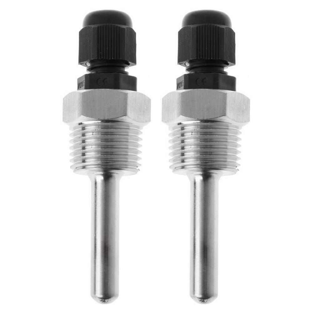 2 Peças Poços Termométricos Aço Inoxidável Luvas de Imersão Rosca de 3/4 de Polegada 30/50/100/150mm Sensor de Temperatura Termômetro Poço Termométrico