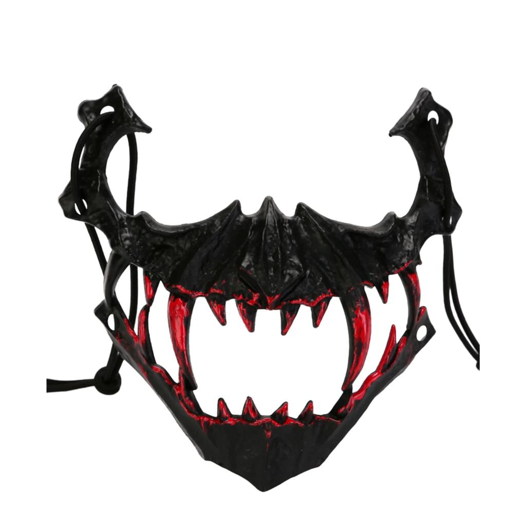 Halloween Bone Skull Masks Half-face Bloody Mask Cosplay Dragon God Fierce Tiger Night Fork Tengu Man Wolf Mask Party Decor Prop