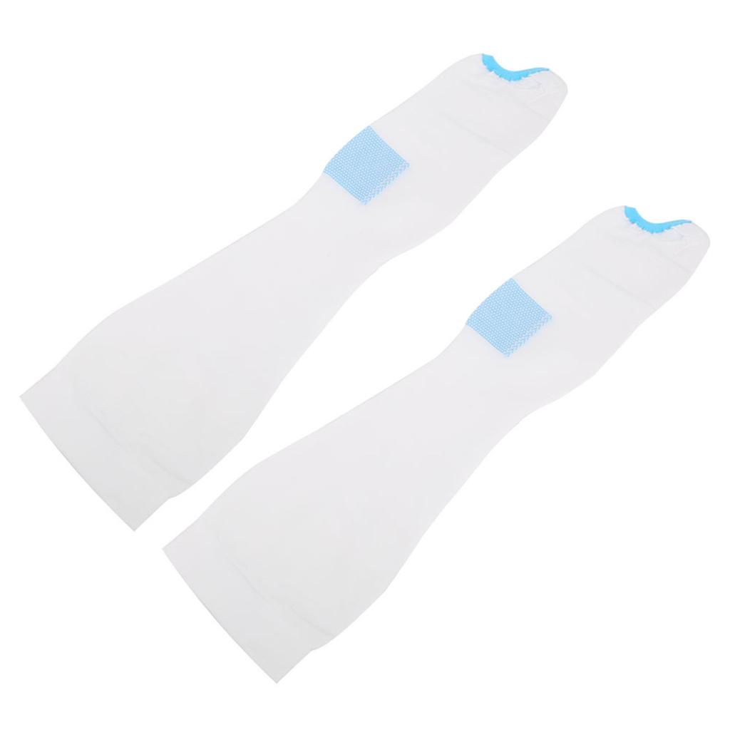 Compression Knee High Socks Varicose Veins Socks with Inspect Toe Hole(White M)