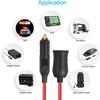 12V 24V Cigarette Lighter Power Extension Cable Male Plug To Female Socket 12Ft Cable Interior Plug To Socket for Tire Inflators