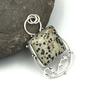 Natural Dalmatian Jasper Gemstone 925 Sterling Silver Jewelry  Pendant 1.9" AJP-133