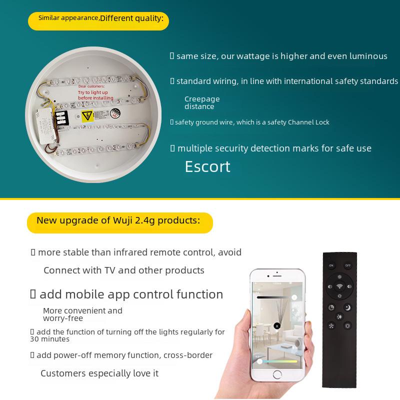 Modern LED Ceiling Lamp: Versatile Lighting for Living Room, Corridor, or Bedroom - Full Spectrum, Round Design