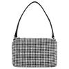 Alexander Wang Heiress Bolsa de Mão Pequena de Couro com Diamantes Brancos Bolsa de Ombro Tote Médio Feminina Branca