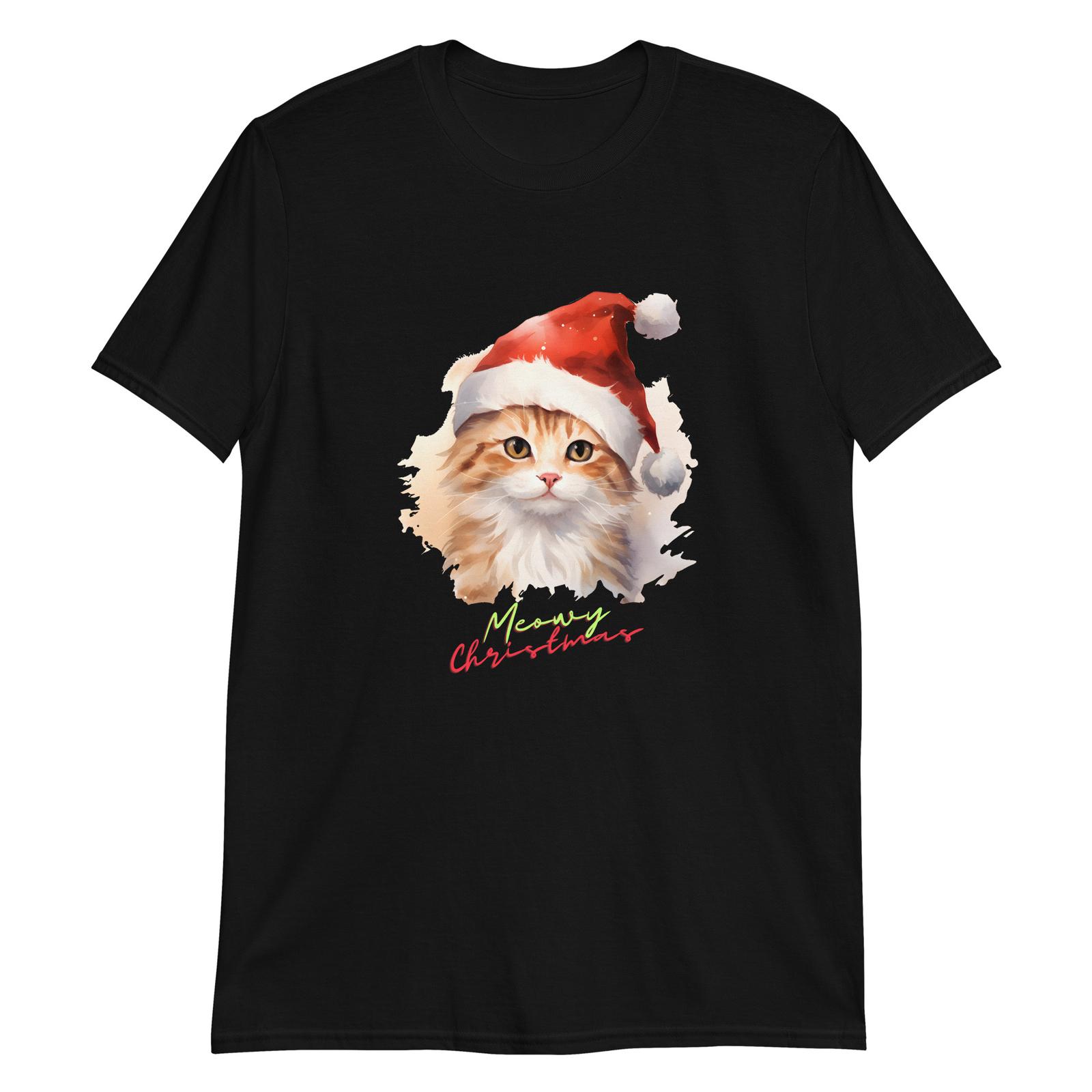 Meowy Christmas Festive Feline T-Shirt Mens Womens Tees Top 3XL