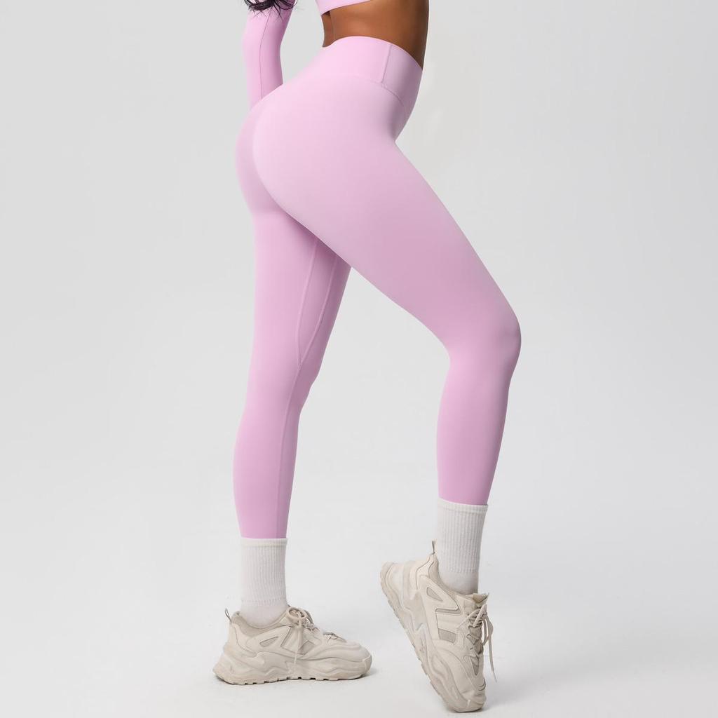 High-Waist Quick-Dry Double-Sided Brushed Yoga Pants for Running and Fitness Moisture-Wicking Athletic Tights