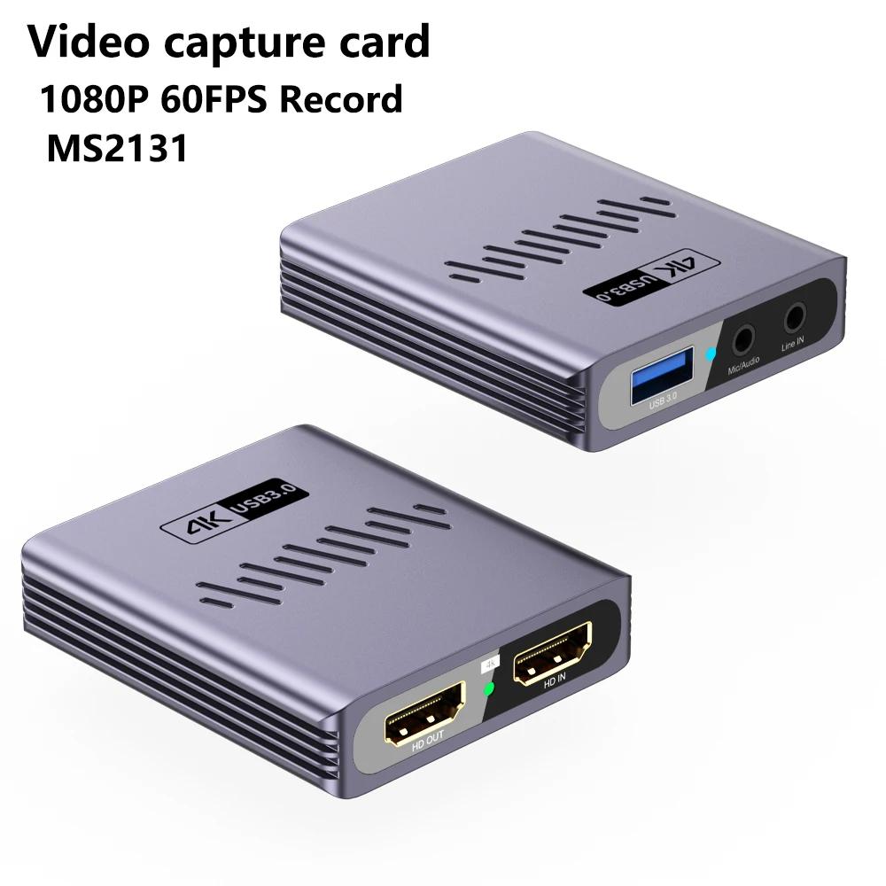 

HC-V9 USB3.0 4K HD Video Capture Card 1080P HDMI Game Live Streaming Recording Adapter As Shown A
