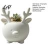 Christmas Table Decoration 3D Printed Reindeer Succulents Planter Pot for Indoor Plants Decorative Desktop Flower Organizer Ornament Minimalist Pen