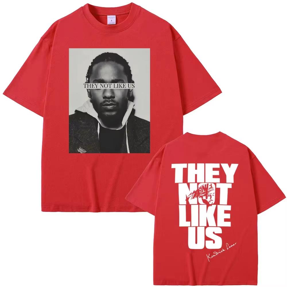 Rapparen Kendrick Lamar De gillar inte oss T-shirts Män Kvinnor Mode Hip Hop Oversized T-shirts Sommar Herr Bomull Vintage T-shirt